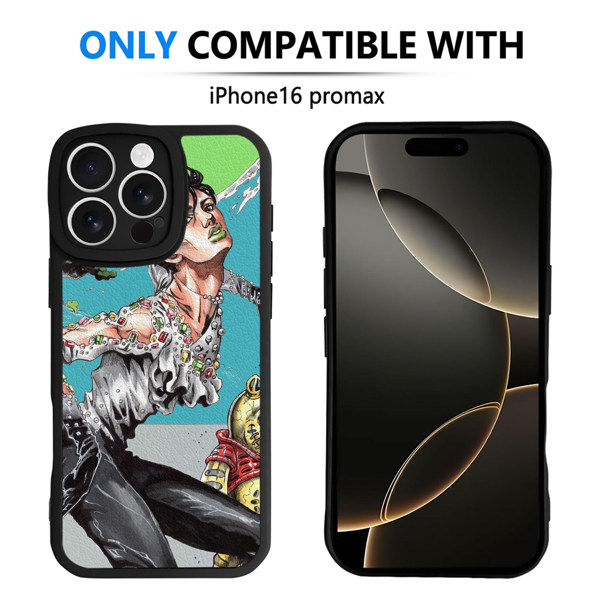 （画像用） ジョジョの奇妙な冒険 JoJo's Bizarre Adventure 【iPhone 16シリーズ対応】シリコンスマホケース（レザー調） 材質：シリコン